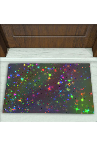 Colorix Carpet Yıldız Desenli Dekoratif Kapı Önü Paspası No: 1671
