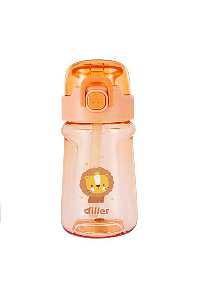 DILLER Orange Bee Tritan Water Bottle - With Straw, 550ml