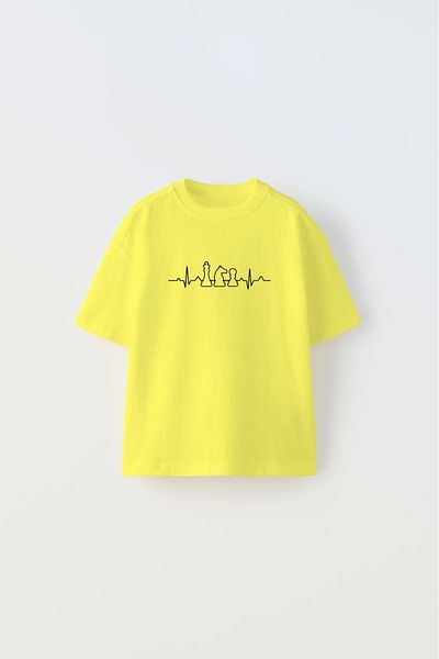 The Champ Clothing Chess is My Therapy Written Chess King Design Tricou galben pentru copii imprimat