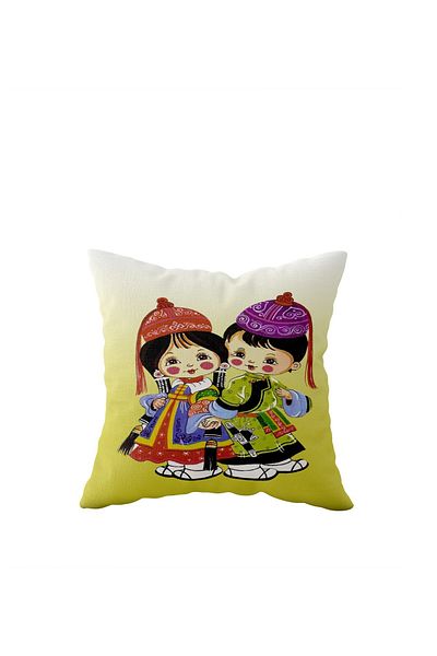 linazaitun Ethnic Patterned Single Side Hidden Zipper Pillow Case Throw Pillow Sofa Pillow Case