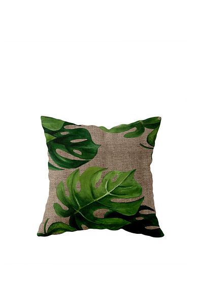 linazaitun Калъфка за възглавница Green Leaf с едностранна скрита цип, калъфка за възглавница за диван
