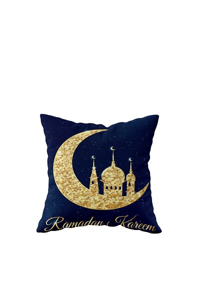 linazaitun Námořnická modř Ramadan Kareem Oboustranný skrytý povlak na polštář na polštář se skrytým zipem