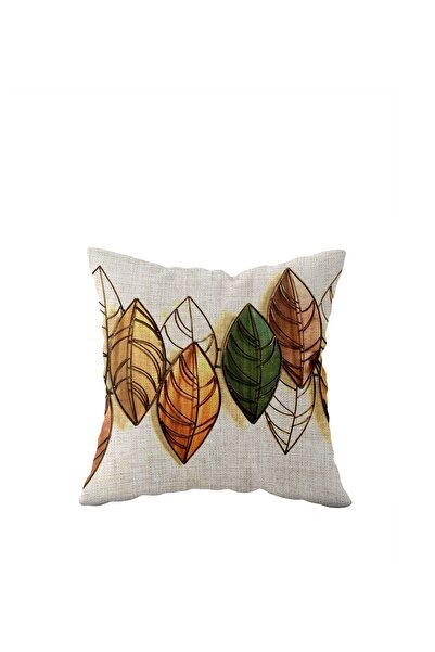 linazaitun Leaf Pattern Single Side Hidden Zipper Pillow Case Throw Pillow So...