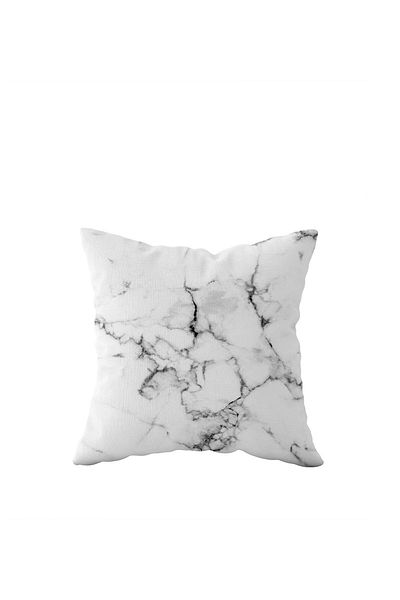linazaitun White Marble Pattern Single Side Hidden Zipper Pillowcase Throw Pillow Sofa Pillowcase