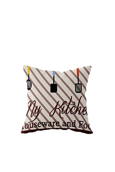 linazaitun Kitchen Themed Single Side Hidden Zipper Pillow Case Throw Pillow ...