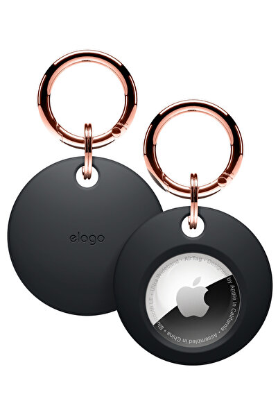 Elago Apple AirTag Uyumlu Silikon Basic AirTag Kılıf Siyah Lila Gri