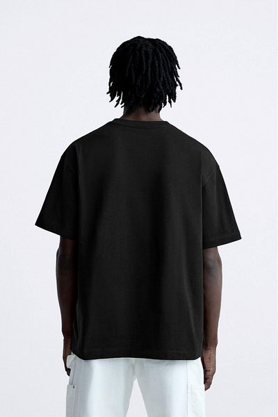 The Champ Clothing Μαύρο Oversize ανδρικό μπλουζάκι - Crew Neck, Syzygy Written