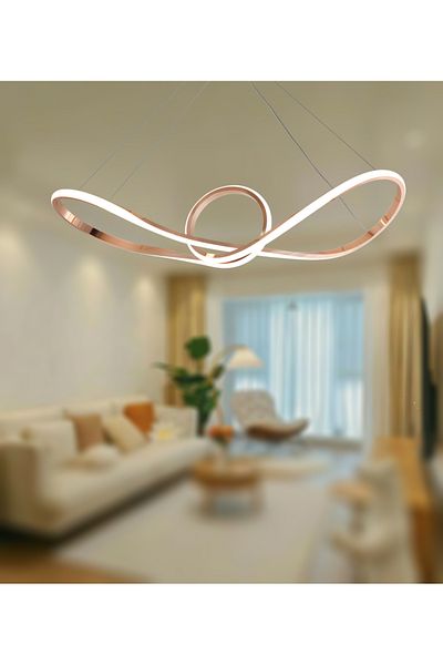 TT AYDINLATMA TT002-FSR French Yellow Bow Tie Lighting Model - Led Chandelier with 3 Color Light Modules