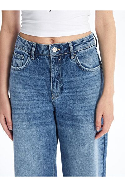 LC Waikiki Dámské džínové kalhoty se širokými nohavicemi