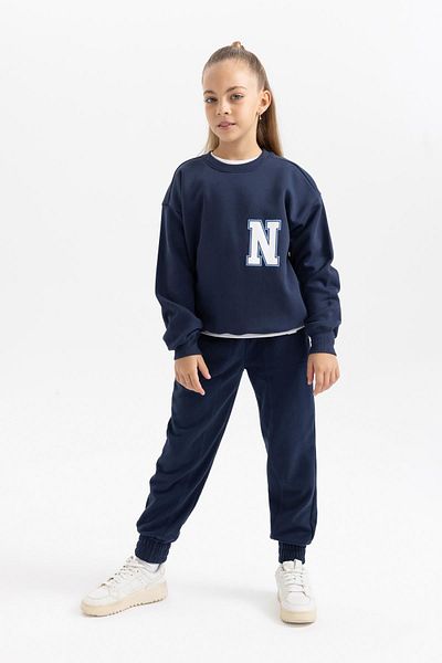DeFacto Thick and Soft Furry Crew Neck Girl's Sweatshirt - B2507a823wn