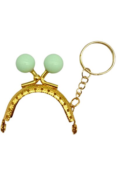 angel çanta aksesuar 5 cm Anahtarlıklı Toplu Cüzdan Klipsi Su Yeşili Renk Gold Metal