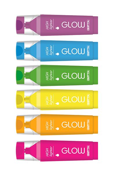 Gıpta 12 Highlighter Macaron Markers - 6 Color Pastel + Glow Neon