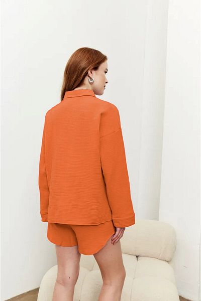 GIA - ART Şile Cloth Linen Shirt Shorts Top-Bottom Set