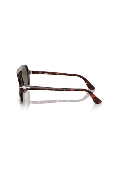 Persol PRL3328S243155 Erkek Güneş Gözlüğü Kahverengi Kemik Çerçeve Yeşil Lens...