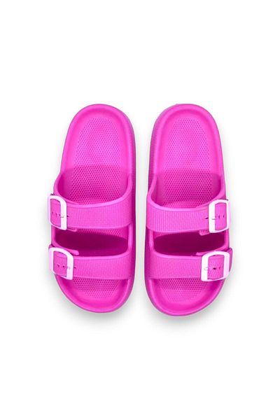 TrineBear Double Buckle Comfortable Women's Slippers - Adjustable All Color Non-Slip Sole