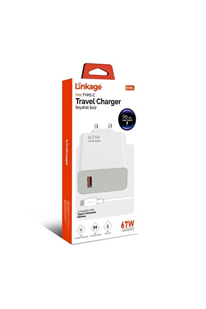 Linkage 6wl 67w Type-c Turbo Super Fast Ev Şarj Aleti Duvar Şarj Cihazı