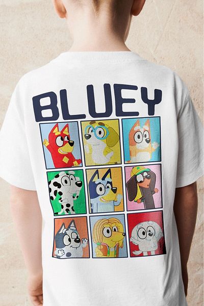 The Champ Clothing Bluey Bingo Printed - Бяла детска тениска