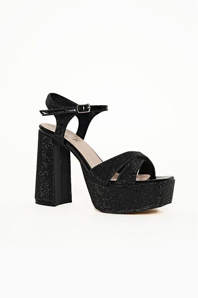 NOK İSTANBUL Black Diamond Bomb Platform Heeled Shoes