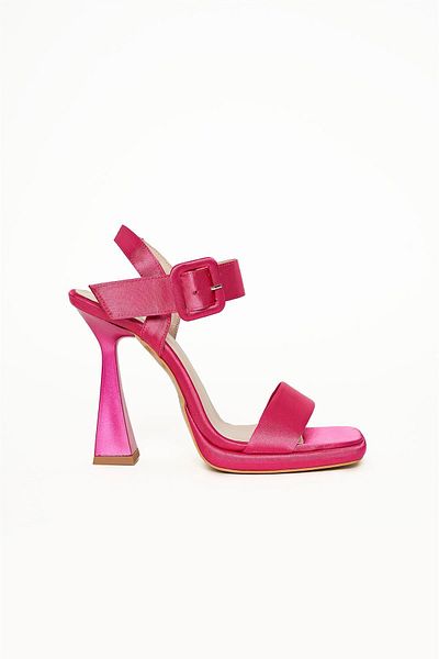 NOK İSTANBUL Fuchsia Satin High Heels - Cool Mode Series