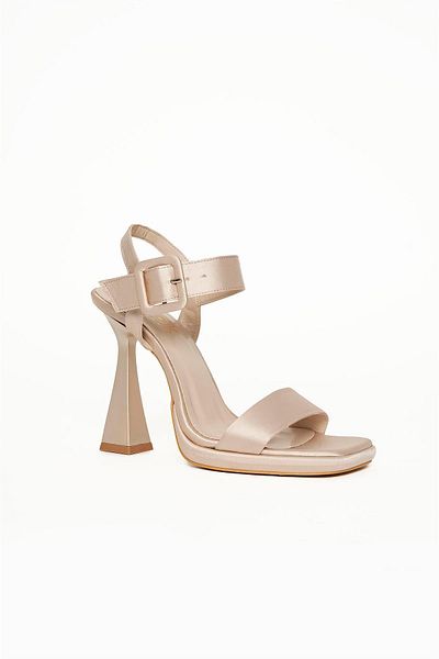 NOK İSTANBUL Cool Mode Series Satin Heeled Shoes Beige