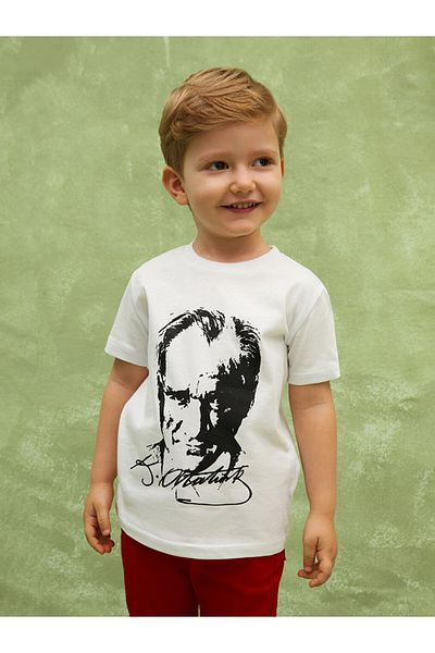 LC Waikiki Μπλουζάκι με στάμπα Ataturk Baby Boy - Crew Neck