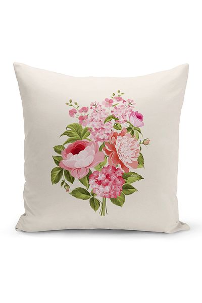 Bertille Home Flower Series Double Sided Digital Printed Throw Pillow Case (Cushion Cover)
