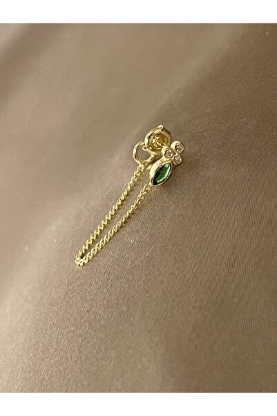 denizden silver Tekli Gümüş Zincir Küpe - 1 Adet