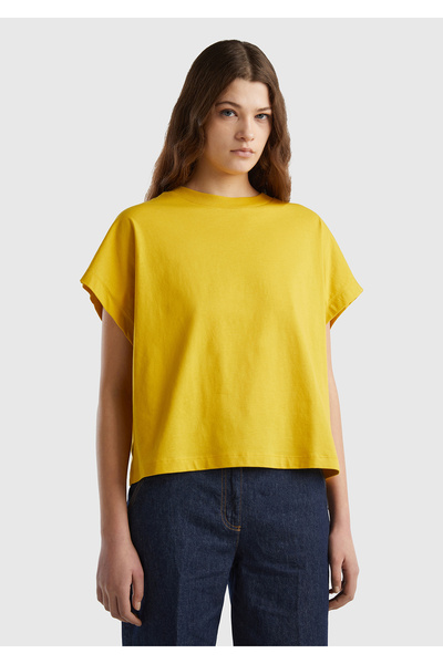 United Colors of Benetton Tricou pentru femei, 100% bumbac, cu mâneci kimono,...