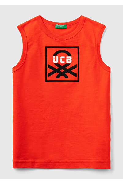 United Colors of Benetton Αμάνικο εσώρουχο για αγόρι με τυπωμένο λογότυπο Pom...