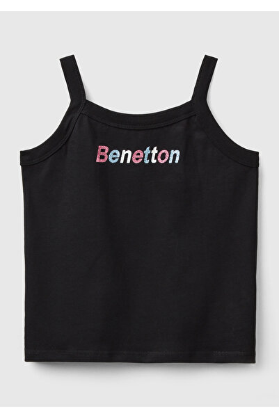 United Colors of Benetton Κοριτσίστικο εσώρουχο με λεπτό λουράκι μαύρο γκλίτε...