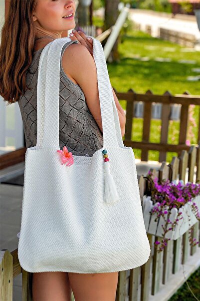 CHUBA Cumpărător de tricotaje albe de mărime mare - rochie casual cu bretele și geantă de plajă Chax802