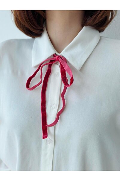 Retrobird Shirt Hair Neck Accessory Elastic Ribbon Women Red