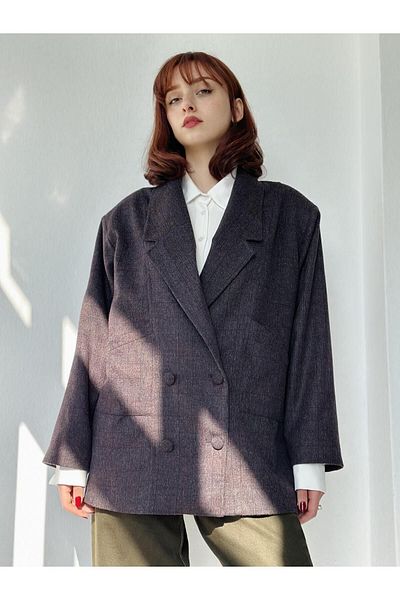 Retrobird 90's Retro Model Oversize Design Jacket Women Smoked