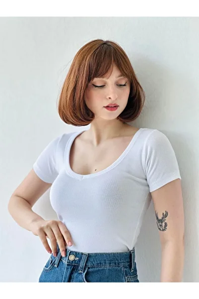 Retrobird Camisole Fabric Light V-Neck Badi Crop Women Ecru