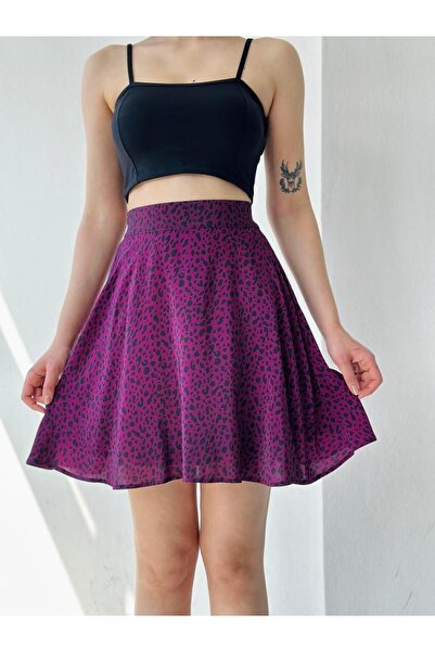 Retrobird Fustă mini Evazată scurtă Valerie Mov