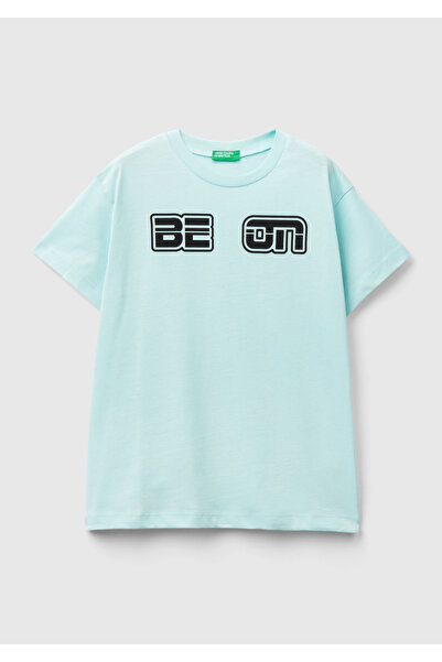 United Colors of Benetton Tricou de vară Benetton verde apă pentru băiat