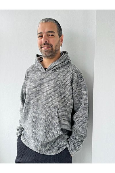 Retrobird Hanorac oversize cu glugă, unisex, gri