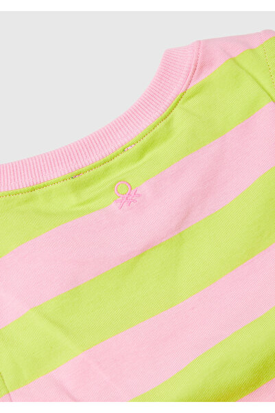 United Colors of Benetton Ροζ-πράσινο λογότυπο κεντημένο εσώρουχο για κορίτσια - Color Block, λαιμόκοψη