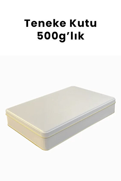 Balkan 13x19x4cm Boş Baskısız Beyaz Kapaklı Metal Teneke Kutu (BAKLAVA, LOKUM, TATLI) Beyaz Dikdörtgen