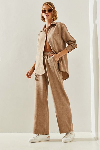 Bianco Lucci Oberteil- und Unterteil-Set für Damen – Hose mit elastischem Bund60111075