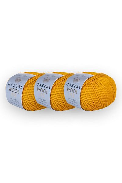 Gazzal Wool 175 Super Wash 50 Gr 3 Pack 100% Merino Πρώτης Κατηγορίας Μάλλινο Πλεκτό Σχοινί (313)