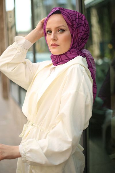 Stella Leaf Pattern Chiffon Shawl Fuchsia