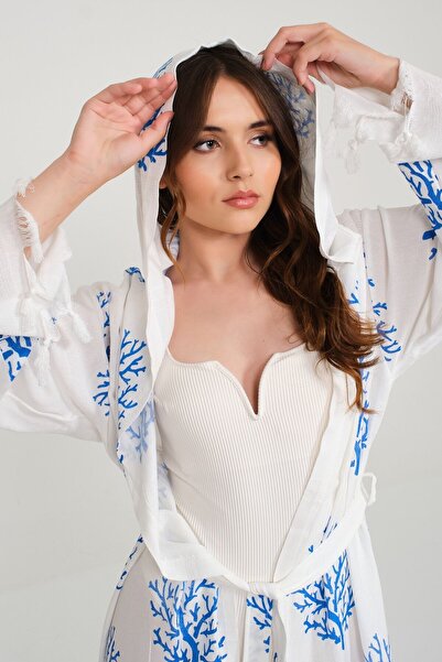 Like cotton Bambu Mavi Mercan Peştemal Bornoz