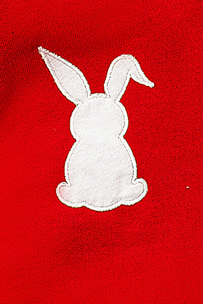 Mai Perla Rabbit Embroidered Pompom Zippered Baby Jumpsuit - Eared