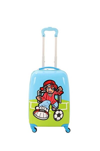 VICTORIA SHINE MÇS V307 ABS ÇOCUK VALİZ MAVİ FUTBOL BASKILI