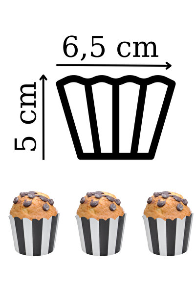 Larenya Cupcake Kalıbı & Kek Kapsülü & Muffin Kek Kalıbı & 25'li  Siyah Beyaz Kek Kalıbı