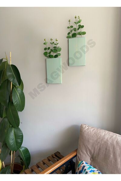 MSAĞWOODS 2'Lİ AHŞAP ÇİÇEKLİK MUTFAK BANYO YAPAY ÇİÇEK BALKON KIŞ BAHÇESİ EV HEDİYESİ ÇEYİZ BOHEM RUSTİK