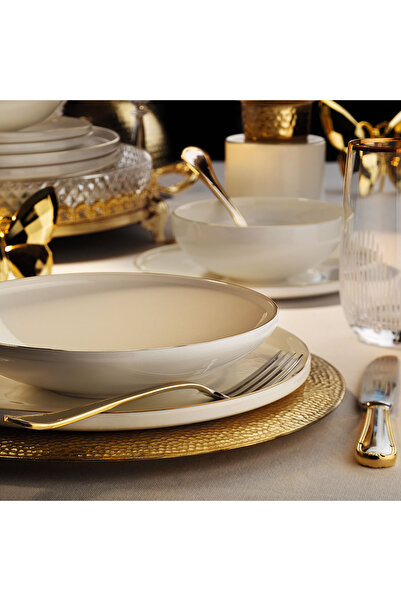 Aryıldız Bone Porselen Gold 6 Kişilik 24 Parça Yemek Takımı