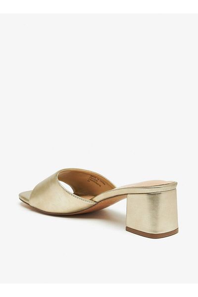 Flora Bella by Shoexpress Flora Bella Textured Slip-On Sandals with Block Heels