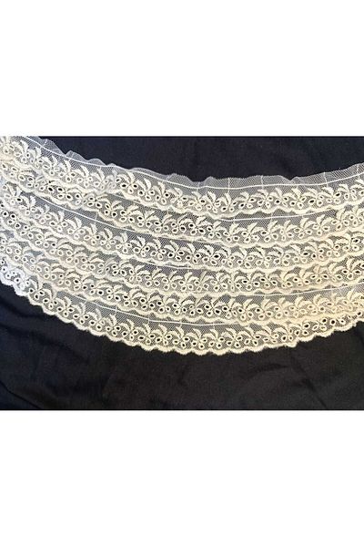 ÖZPAŞ TEKSTİL VE AKSESUAR Cream Color Guipure Tulle Lez - 3 cm X 3 Mt